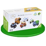 Vortigern – V51022 – 6 Fahrzeuge aus Holz – Bagger, Krankenwagen, Polizeiauto, Feuerwehrwagen, Taxi, LKW - 3