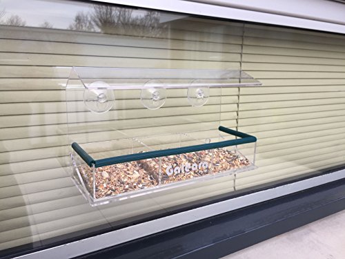 Vogelfutterhaus am fenster transparent GALEARA Acryl 30cm mit Abnehmbar Tablett - 3