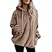 Produktbild Warm Hoody Damen,Elecenty Frauen Reißverschluss Kapuzenpullover Pullis Taschen Sweatshirts Mit Kapuze Winter Kapuzenshirt Pullover Hoodies Herbst Outwear