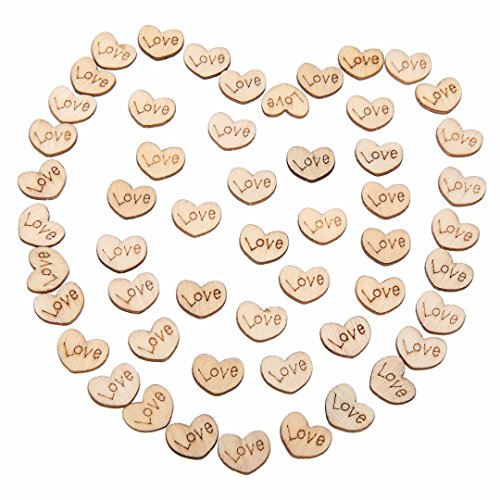 150 Stk Hölzern Liebe Herz Knopf fur Hochzeit Tisch Decor Kunsthandwerk - 8