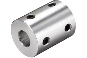 sourcing map 2 Stück Wellenkupplung Verbinder 8mm bis 10mm Bohrung Starre Kupplung 25 mm Länge 10mm Durchm. Aluminiumlegierung Silber Ton