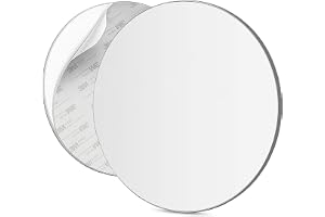 Mavoro 22.5 cm rund rak-/duschspegel | 3M självhäftande duschspegel | Akryl – okrossbar | Mindre imma | Tunn ramlös