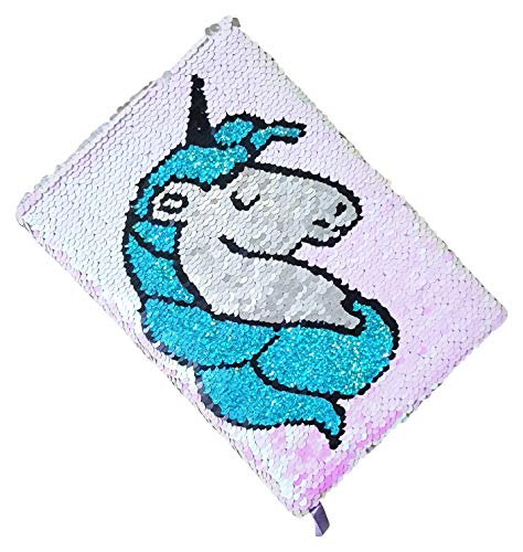 ONOTIC Sequence Notebook Dairy Reversible School Diary Office Notebooks for Girls Unicorn Color Changing (Design 6)