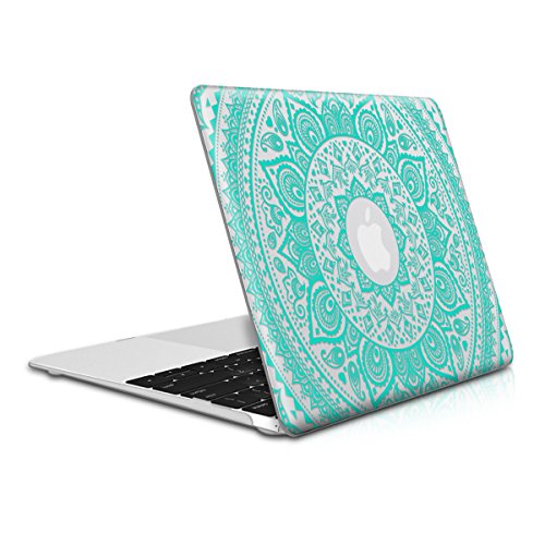 kwmobile Crystal Case Hülle für Apple MacBook 12″ mit Indische Sonne Design – Schutzhülle Laptop Cover klar in Mintgrün Transparent - 5