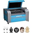 OMTech 80W CO2 Laser Engraver, 500x700 mm Laser Engraving Machine with Exhaust Fan Digital Control Panel and Caster Wheels, Commercial Laser Cutter Cutting Etching Machine (with Forklift Unloading)