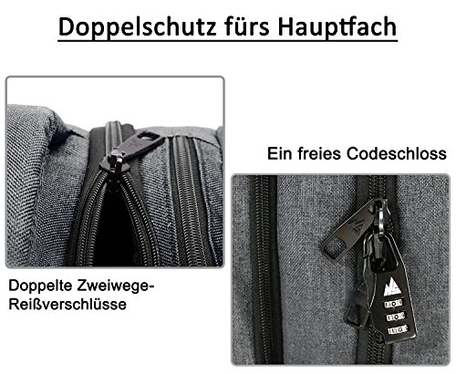 Norsens 15 6 Zoll Laptop Rucksack Business Notebook Rucksack  Dunkelgrau