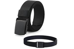 KIRVOS Generisch KindergüRtel, KindergüRtel Jungen, Einstellbare GüRtel（Schwarz） Einstellbarer Kinder Gürtel mit Quadratische Schnalle,für Schuluniformen Jeans Hosen Mit Hängender Schnalle