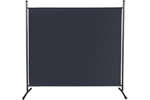 ‎QUICK STAR QUICK STAR Paravent 180 x 178 cm Stoff Raumteiler Groß Garten Stellwand Trennwand Balkon Sichtschutz Grau