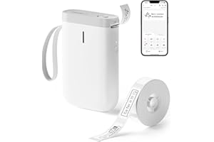 NIIMBOT D11 Etiquetadora, Impresora Térmica Inalámbrica con 1 Rollo de Papel de Etiquetas(12x40mm), Compatible con iOS y Android, para Oficina en Casa (Blanco)