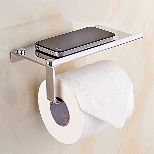Preisvergleich Produktbild PET SPPTIES Toilettenpapierhalter aus Edelstahl mit Ablage für Smartphone oder Feuchttücher JJ202 (Stainless Steel)