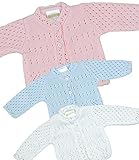 BabyPrem Premature Baby Cardigan Jacket Lacy Knitted Acrylic 3-8lb