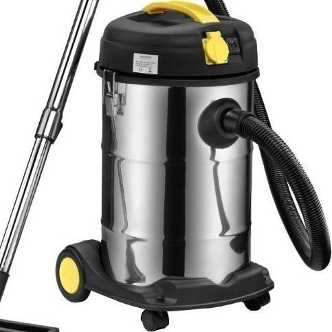Syntrox Germany 2000 Watt 30 Liter Staubsauger Edelstahl Industriesauger Nass und Trockensauger mit Steckdose