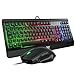 Price comparison product image Gaming Keyboard Mouse UK LayoutRainbow LED Backlit Metal Keyboard, Programmable MouseVicTsing Gaming Keyboard and Mouse Set with Ergonomic Wrist Rest, Comfortable & Durable - Black
