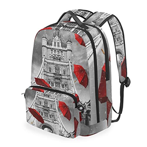 Preisvergleich Produktbild CPYang Schulrucksack London Bridge Regenschirm abnehmbare Schultertasche Umhängetasche Reise Laptop Rucksack für Mädchen Jungen Damen Herren
