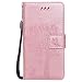 Produktbild Samsung Galaxy A5 2017 hülle PU Lederhülle Brieftasche Tasche Hüllen Prägung Baum und Katzen Flip Hülle im Bookstyle Cover Schale Ständer Etui Karten Slot mit Magnetverschluss Schutzhülle DECHYI case cover Roségold