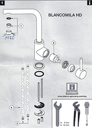 M20 AG x M22 AG, lang, chrom, Gewinde Adapter M22 AG auf M20 AG lang Chrom für Perlstrahler Gewinde am Wasserhahn. M20xM22. M20x1 auf M22x1. Oft bei Design Wasserhähnen. 2 x Aussengewinde. Passt auch bei Blancomila HD, Ringskär Ausziehversion - 3
