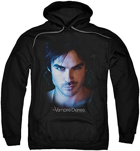 The Vampire Diaries Damon Mens Pullover Hoodie Black SM