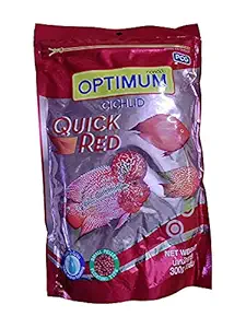 Optimum Cichlid Quick Small Pellet Fish Food, Red, 300g