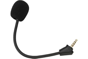 ASHATA Mic Replacement Boom Microphone compatible with Hyper X Cloud II Wireless, for Cloud Core, for Cloud Pro Silver, for Cloudx Gaming Headsets, Noise Cancelling, 3.5mm Jack