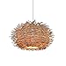 Produktbild HOMEE Kronleuchter-Nordic Rattan Industriellen Stil Braun Kronleuchter Kreative Vintage Vogel 'S Nest Design Schatten Küche Wohnzimmer Bar Coffee Shop Deckenleuchte Wshceilinglamp,L-15.75 × 9.8 Zoll