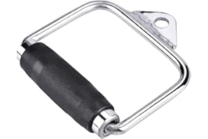 Eddwiin Estribo con empuñadura de Goma, D único para Entrenamiento de Pesas, Alta Resistencia Gimnasio Accesorio de Equipo de Cable Agarres Polea Gym