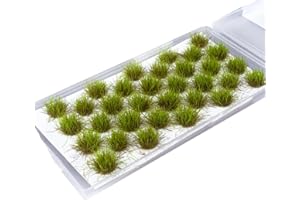 RXKFIGX 32 PCS Grass Tufts Plants Model Mini Tufts Terrain Model Grass Static Grass Kit Resin Static Scenery Model For DIY Train Train Landscape Artificial Grass Miniature Grass Deco