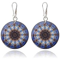 Ohrringe in Mitternachtsblau im Kaleidoskop-Design für Mama