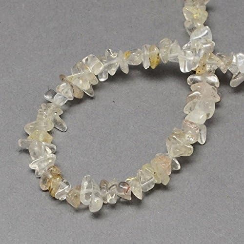 100 x Natural Rutilated Quartz Stone Beads, Chips - 6mm - LB1025