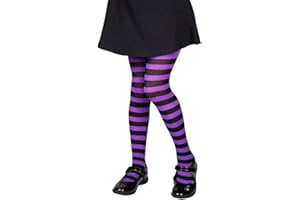 Wicked Costumes Kids Black & Purple Candystripe Tights - Small (4-6 Years)