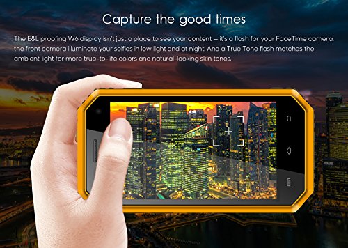 Rugged Smartphone, Kenxinda W6 Android 5.0 IP68 impermeabile/antipolvere/antiurto Dual SIM senza contratto Telefonia Mobile, Fotocamera da 5MP, 1GB di RAM, 2600mAh di Batteriaï¼ˆGelbï¼‰[Italia]