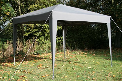 Airwave Pop-Up Pavillon, 3 x 3 m, grau, wasserfester GartenPavillon, 2 Windstangen und 4 Gewichte für die Beine - 2