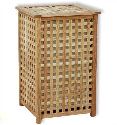 KMH®, Wäschekorb aus massivem, geölten Walnussholz (#205065)