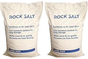 TUSK Winter Shield® 2 x 25KG Brown De-icing Rock Salt, Heavy-Duty, Fast-Acting, Effective on Snow and Ice, Safe for Driveways, Pathways, Roads & More (2 Bags of 25KG) PACKAGING MAY VARY