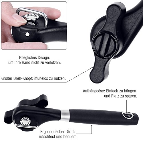 Anpro Dosenöffner, Edelstahl Ecke Dosenöffner, professionelle Sicherheits Dosenöffner, manuell Öffner mit ergonomischem rutschfestem Griff - 3