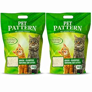 Pet Pattern Cat Litter 10 KG Lavender Scented Natural Fresh Litter with 3X Absorption 99.99% Dust Free