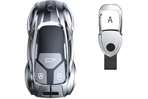 Gleamydot Funda para llave de coche, compatible con carcasa para Audi A3 A4 A5 A6 A7 A8 Q5 Q8 TT RS4 SQ5 Zinc ​Alloy sportback Funda protectora con llavero (A-Yin)