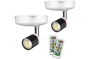 SHINELED Kabelloser Scheinwerfer, batteriebetriebene Akzentbeleuchtung Kunstlicht für Gemälde Mini-Led-Bilderleuchte Puck-Licht Wandleuchte mit drehbarem Lichtkopf (Schwarz (Warmweiß))