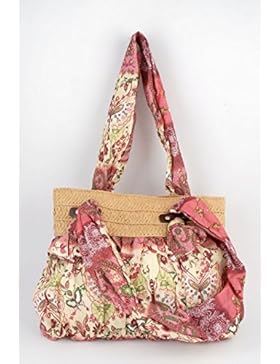 Umhängetasche mit trendigem Muster - beige/rosa