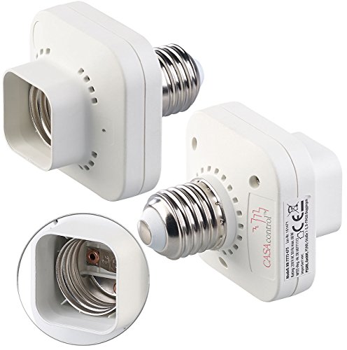 Preisvergleich Produktbild CASAcontrol Zubehör zu Funkwandschalter: 2er-Set E27-Lampenfassungen für kinetische Funk-Schalter KFS-100, 60 W (Funklampenfassungen)