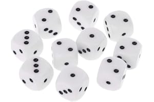 TUYEHO Ocobudbxw 10 pièces 16mm D3 Perles de dés à Six Faces pour donjons et Dragon D & D RPG Poly Table de Bureau Jouer à des Jeux