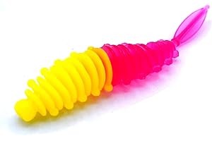 trifyd ® Fishing - Leurres Souples Worm de 5 cm pour Perche, chevesnes, Petits carnassier, Le Pack de 15 leurres de pêche + 3 têtes plombées