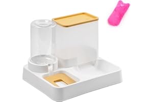 YIYILU Distributeur Croquettes Chat/de Nourriture 2 en 1, Distributeur Automatique d'aliments et d'eau Animaux de Compagnie de Petite