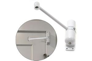 AyeVision Spring Door Closer White Automatic Sensor Door Automatically Close Heavy Duty Auto Stainless Steel Door Stop