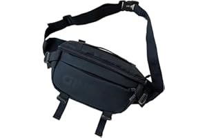 Siyecioa Duża nerka dla mężczyzn kobiet plus size talia wodoodporna, siłownia outdoorowa modna torba na talię torebka dla mężczyzn z zamkiem błyskawicznym regulowany pasek, Czarny