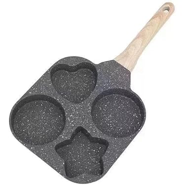 طاسة لعمل الكريب غير لاصقة مع 4 قوالب متوافقة مع موقد الغاز، بقطر 28 سم، لون رمادي مع مقبض خشبي : Amazon.eg: المنزل والمطبخ