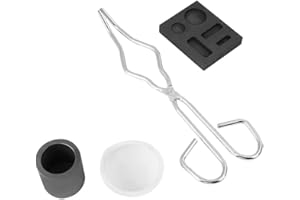 Akozon Kit De Creuset En Graphite Haute Pureté Quartz Creuset Carré Graphite Pince À Bols Bol Combo Lingot Kit De Fonte Moule Moule