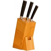 Bambu Ahşap Bı&ccedil;ak Standı &ndash; 220 mm Eğik Tasarım, Kaymaz Tabanlı, &Ccedil;oklu Bı&ccedil;ak Yuvalı, Modern ve Doğal Mutfak D&uuml;zenleyici