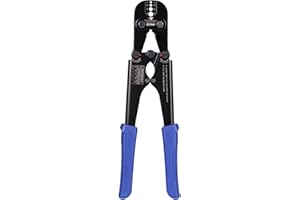IWISS iCrimp Hand Swage Wire Rope Crimping Tool, Compatible with Aluminum Duplex Hourglass Sleeves and Copper Duplex Sleeves, Built-in Cable Cutter for 1.2mm to 3.5mm Wire Rope
