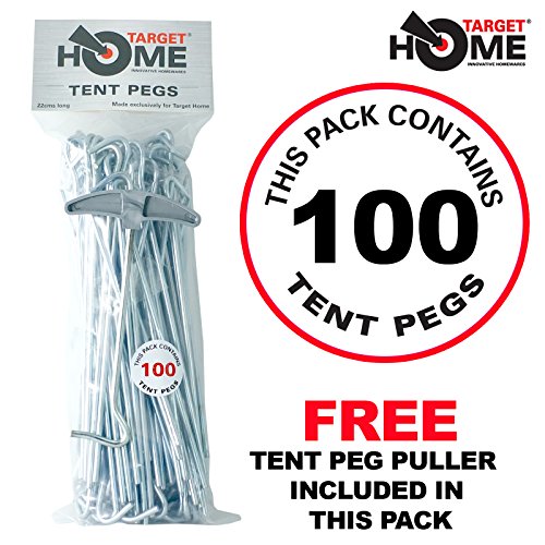 Target Homewares® 100pc Heavy Duty - Piquetas | Acero Galvanizado | libre Tent Peg Puller