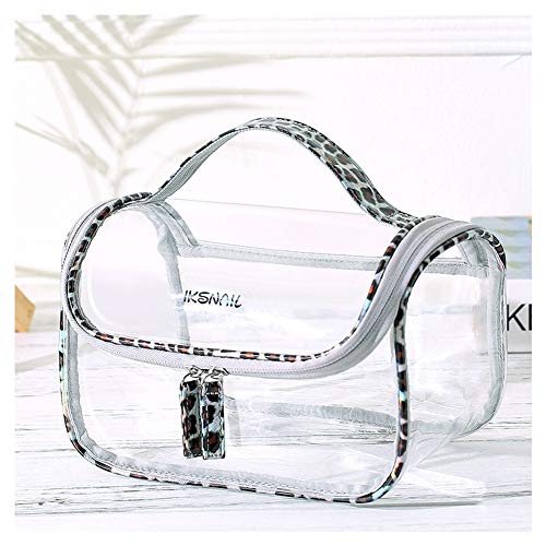 Preisvergleich Produktbild Transparente Kosmetiktasche PVC,Tragbare Wasserdichte Kulturbeutel durchsichtig,Flugzeug Make-Up Tasche Bunt Für Männer Und Frauen,Leopard